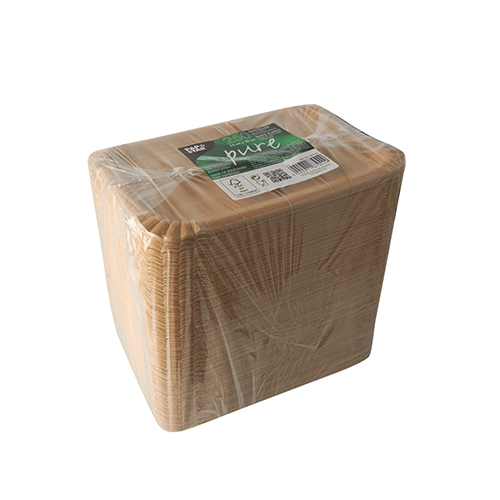 Teller, Pappe "pure" eckig 13 cm x 20 cm braun