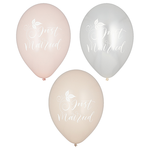 Luftballons Ø 29 cm farbig sortiert "Just Married"