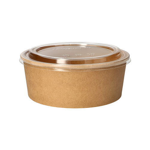 Salatschalen, Pappe rund 1300 ml Ø 18,4 cm · 7 cm braun