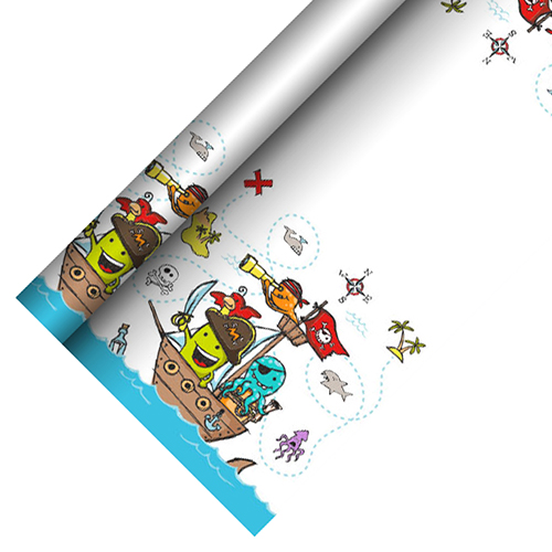 Tischdecke, Papier 5 m x 1,2 m "Pirate Crew"