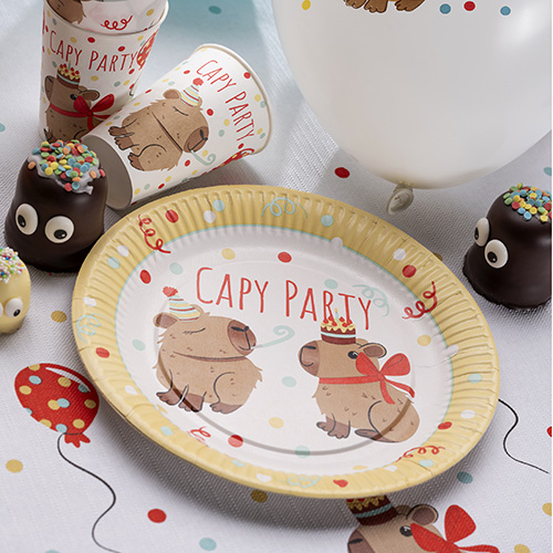 Teller, Pappe rund Ø 23 cm "Capy Party"