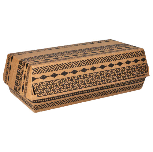 Baguetteboxen, Pappe 7,5 cm x 10,7 cm x 21 cm braun "Maori" groß
