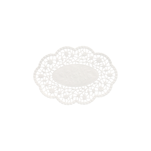 Mokkadeckchen oval 22 cm x 15 cm weiss