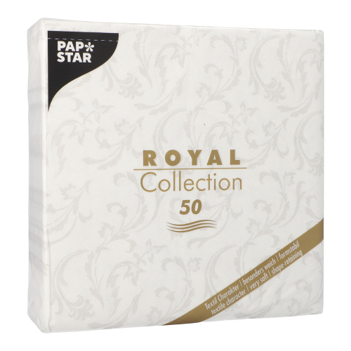 Servietten "ROYAL Collection" 1/4-Falz 40 cm x 40 cm weiss "Damascato"