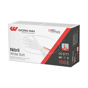 "WORK-INN/PS" Handschuhe Nitril puderfrei "White Soft" weiss Größe: L
