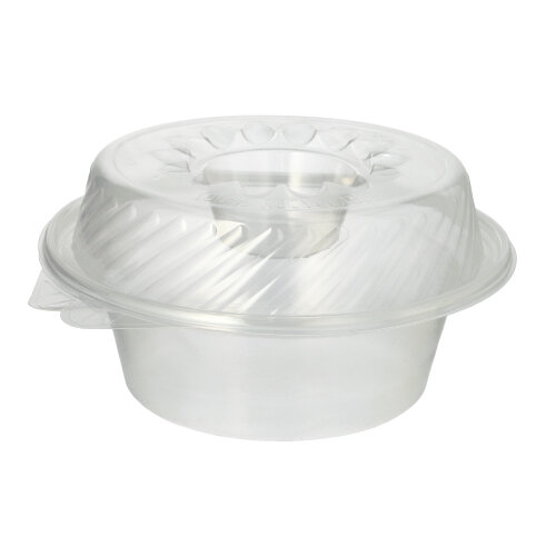 Feinkost- und Salatschalen mit Klappdeckel PP rund 1400 ml 11,4 cm x 22 cm x 21,5 cm mit Dipfach