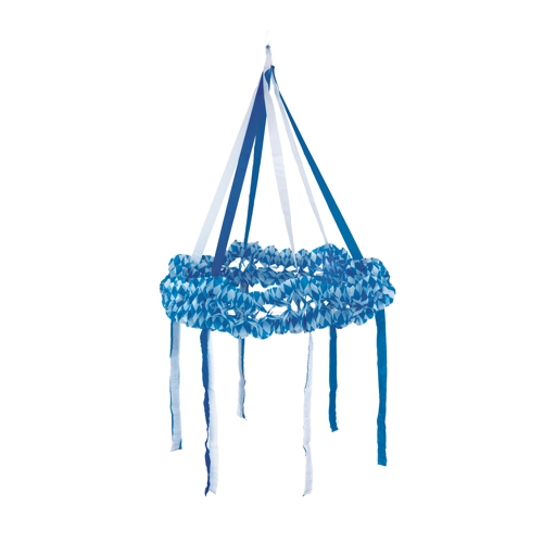 Dekokranz, Papier Ø 75 cm "Bayrisch Blau" schwer entflammbar