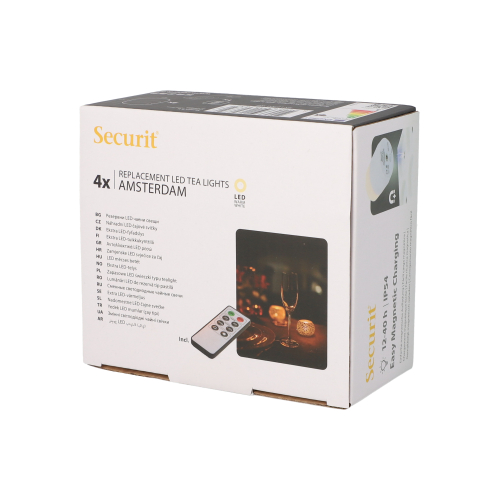 LED-Teelichte Nachfüllpack Ø 4 cm · 5 cm weiss "Amsterdam" Leuchtdauer 12-40h