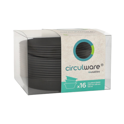 "Circulware by Haval" Mehrweg-Schalen Mix & Match rund 400 ml Ø 18,3 cm · 2,9 cm schwarz