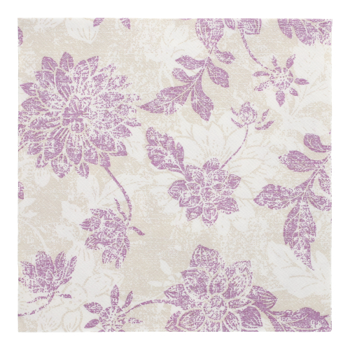 Servietten "ROYAL Collection" 1/4-Falz 40 cm x 40 cm lila "Flowers"