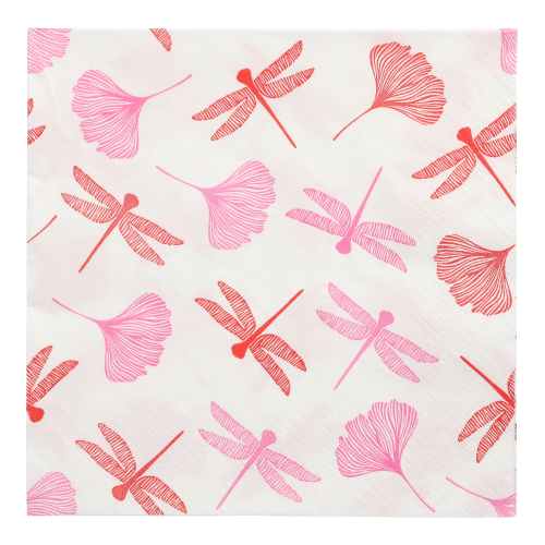 Servietten, 3-lagig 1/4-Falz 40 cm x 40 cm rose "Ginko"