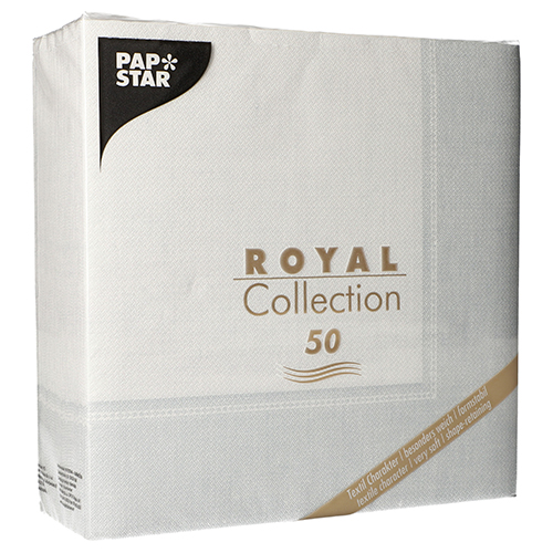 Servietten "ROYAL Collection" 1/4-Falz 40 cm x 40 cm weiss "Linum"
