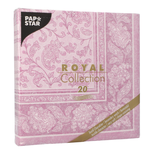 Servietten "ROYAL Collection" 1/4-Falz 40 cm x 40 cm lila "Ornaments"