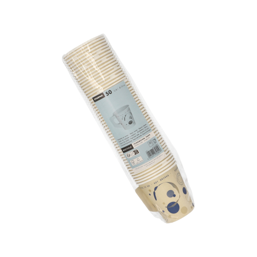 Trinkbecher mit Henkel, Pappe "To Go" 0,18 l Ø 7,3 cm · 7,8 cm "Coffee Rings"