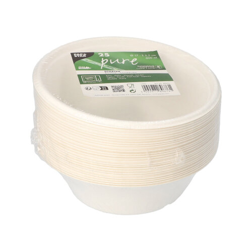 Schalen, Zuckerrohr "pure" 600 ml Ø 17 cm · 5,5 cm weiss