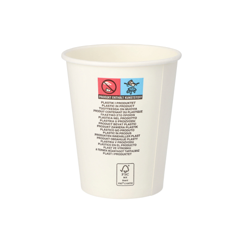 Trinkbecher, Pappe "To Go" 0,2 l Ø 8 cm · 9,2 cm weiss