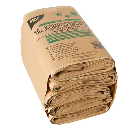 Abfallbeutel Kraftpapier 10 l 35 cm x 21 cm x 15 cm braun