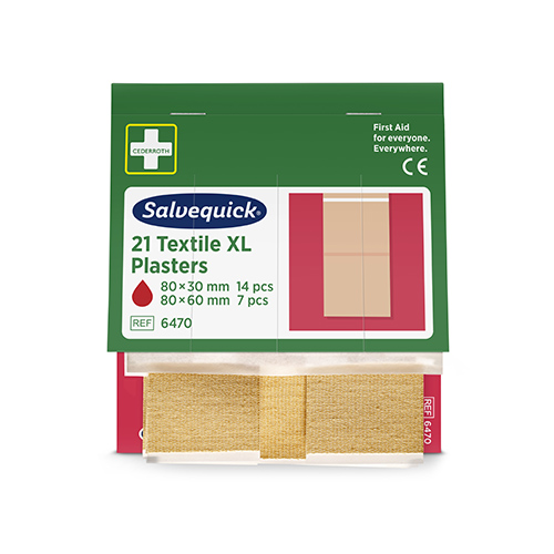 Set "Cederroth" Salvequick Textil Pflaster XL (21 Stück) braun , Refill