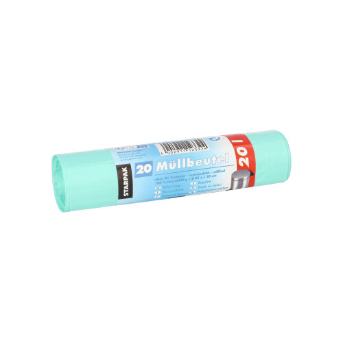 Müllbeutel, HDPE 20 l 50 cm x 45 cm mint 10 my