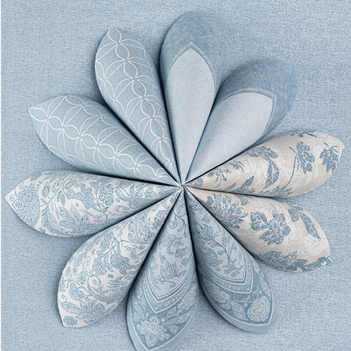 Servietten "ROYAL Collection" 1/4-Falz 40 cm x 40 cm blau "Paisley"