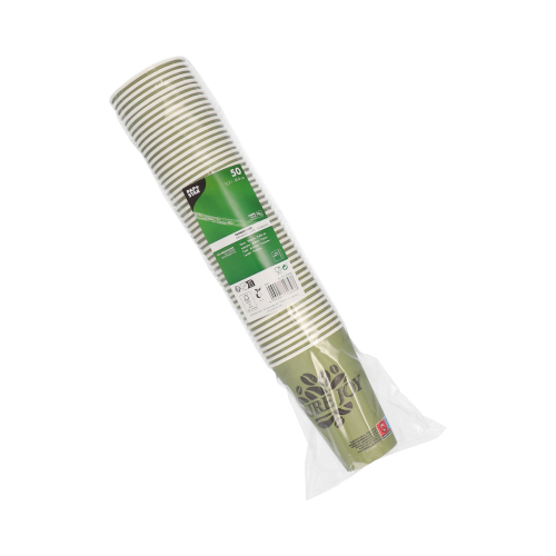 Trinkbecher, Pappe 0,3 l Ø 8 cm · 11,7 cm grün "Pure Joy"