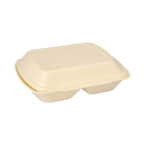 Menüboxen mit Klappdeckel, XPS 2-geteilt 7,5 cm x 24,3 cm x 20,8 cm creme