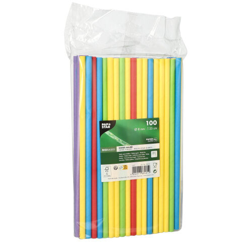 Shake-Halme, Papier Ø 8 mm · 25 cm farbig sortiert