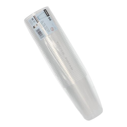 Trinkbecher, PP 0,5 l Ø 9,5 cm · 13,7 cm transparent mit Schaumrand