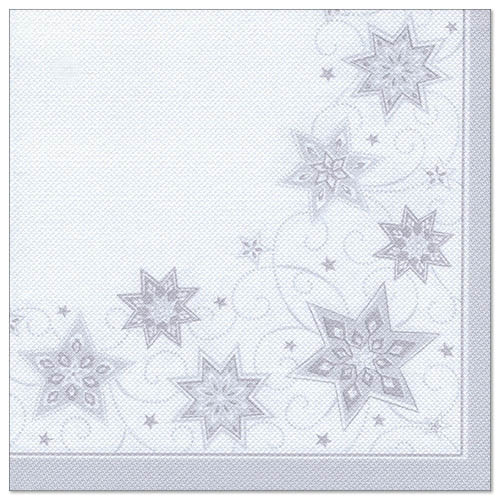 Servietten "ROYAL Collection" 1/4-Falz 40 cm x 40 cm weiss "Just Stars"