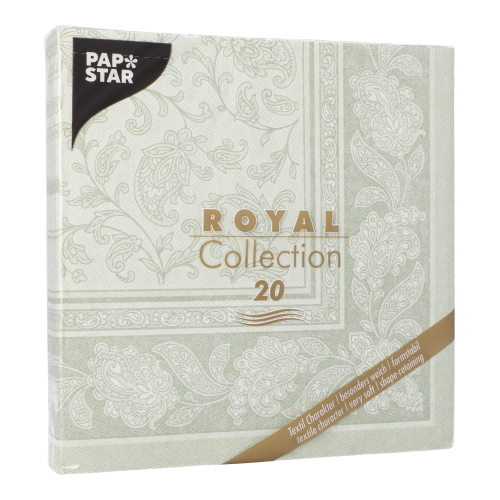Servietten "ROYAL Collection" 1/4-Falz 40 cm x 40 cm jadegrün "Ornaments"