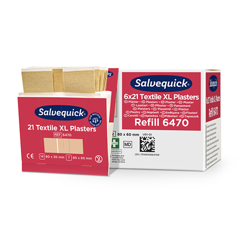 Set "Cederroth" Salvequick Textil Pflaster XL (21 Stück) braun , Refill