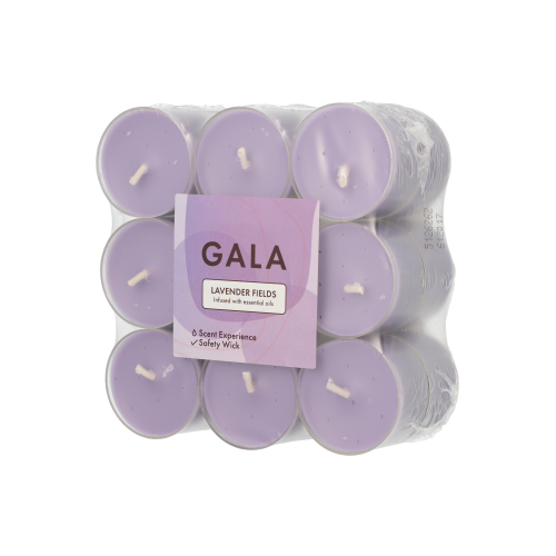 "GALA" Duftlichte Ø 38 mm · 24 mm violett - Lavender Fields in Polycarbonathülle