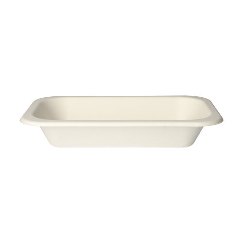 Siegelschalen Zuckerrohr 750 ml 4,2 cm x 15 cm x 24 cm weiss