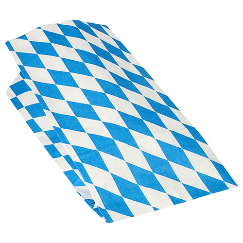 Hähnchenbeutel, Papier mit Alu-Einlage 28 cm x 13 cm x 8 cm "Bayrisch blau" 1/1