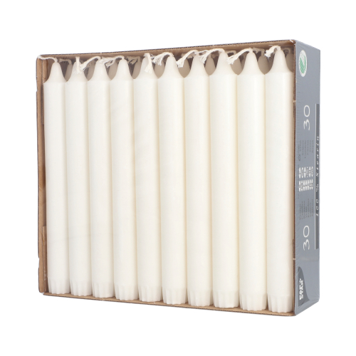Kronkerzen Ø 2,2 cm · 20 cm weiss aus 100 % Stearin