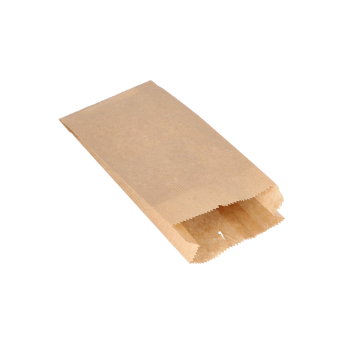 Papierfaltenbeutel gefädelt Kraftpapier 21 cm x 10 cm x 5 cm braun Füllinhalt 0,5 kg