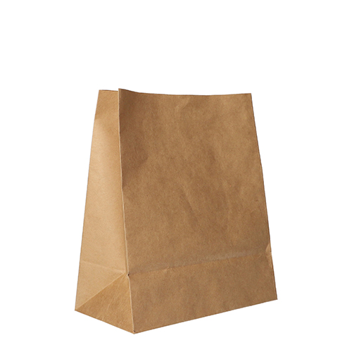 Blockbodenbeutel, Kraftpapier 22 cm x 18,5 cm x 9,7 cm braun