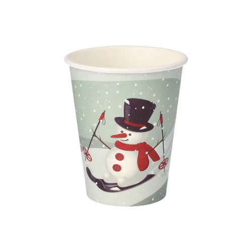 Trinkbecher, Pappe "To Go" 0,2 l Ø 8 cm · 9,2 cm "Snowtime"