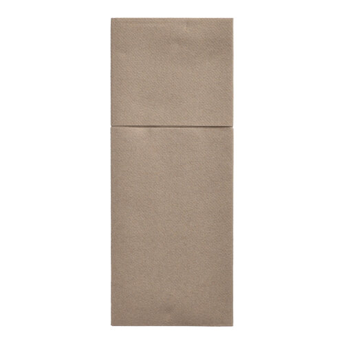 Bestecktaschen, Airlaid 40 cm x 48 cm taupe mit Besteckfalz