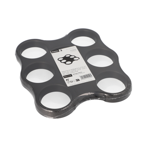 Becher-Trays, PS 22,4 cm x 24,4 cm x 2,4 cm schwarz für 6 Becher