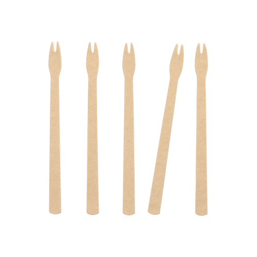 Pommes-Frites-Gabeln, Papier "pure" 13,5 cm braun