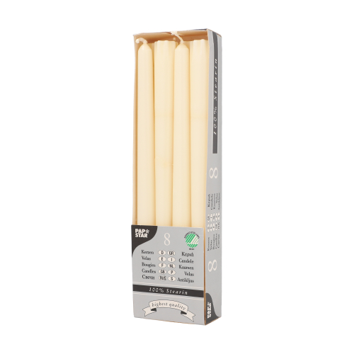 Leuchterkerzen Ø 2,2 cm · 25 cm creme aus 100 % Stearin