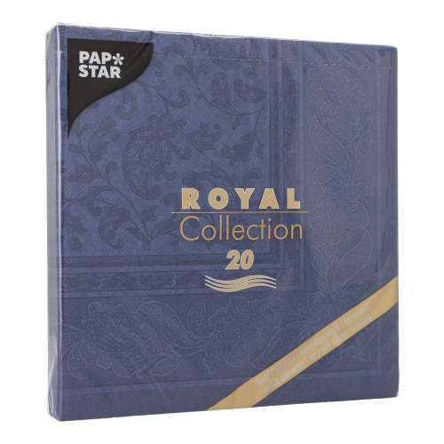 Servietten "ROYAL Collection" 1/4-Falz 40 cm x 40 cm dunkelblau "Ornaments"