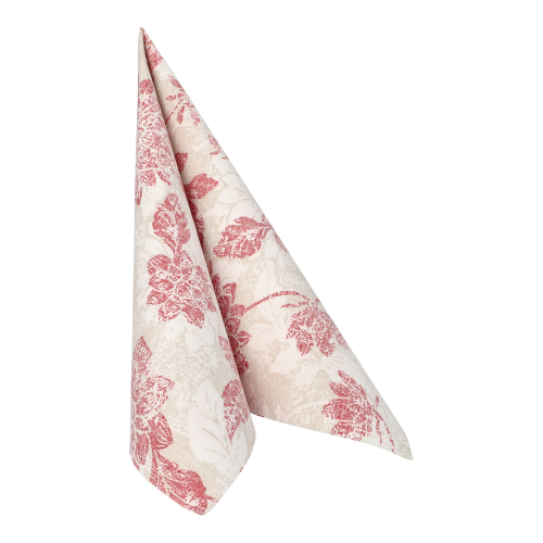 Servietten "ROYAL Collection" 1/4-Falz 40 cm x 40 cm bordeaux "Flowers"
