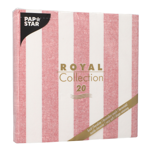 Servietten "ROYAL Collection" 1/4-Falz 40 cm x 40 cm bordeaux "Lines"
