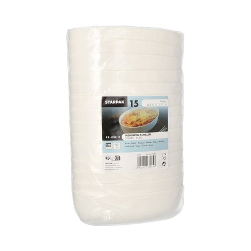 Mehrweg-Schalen oval 900 ml 5,5 cm x 13,5 cm x 20,5 cm weiss "Cella"