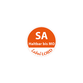 "LabelLord" HACCP Lebensmitteletiketten Ø 19 mm blau "Aqualabel" FR haltbar bis SO, abwaschbar