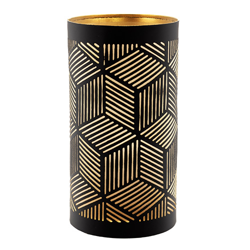 Kerzenhalter Ø 8 cm · 15 cm schwarz/gold "Santorini"