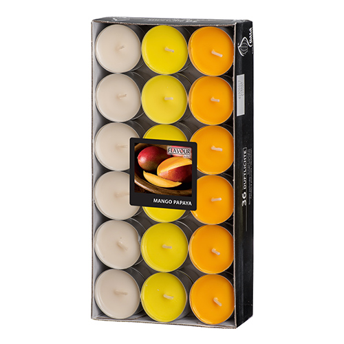 "GALA" Duftlichte Ø 38 mm · 17 mm pfirsich - Mango-Papaya "Ton in Ton"