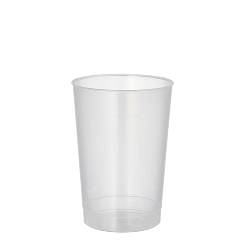 Mehrweg-Trinkbecher PP 0,2 l Ø 6,8 cm · 9,8 cm transluzent unzerbrechlich Mehrweg-Trinkbecher PP 0,2 l Ø 6,8 cm · 9,8 cm transluzent unzerbrechlich